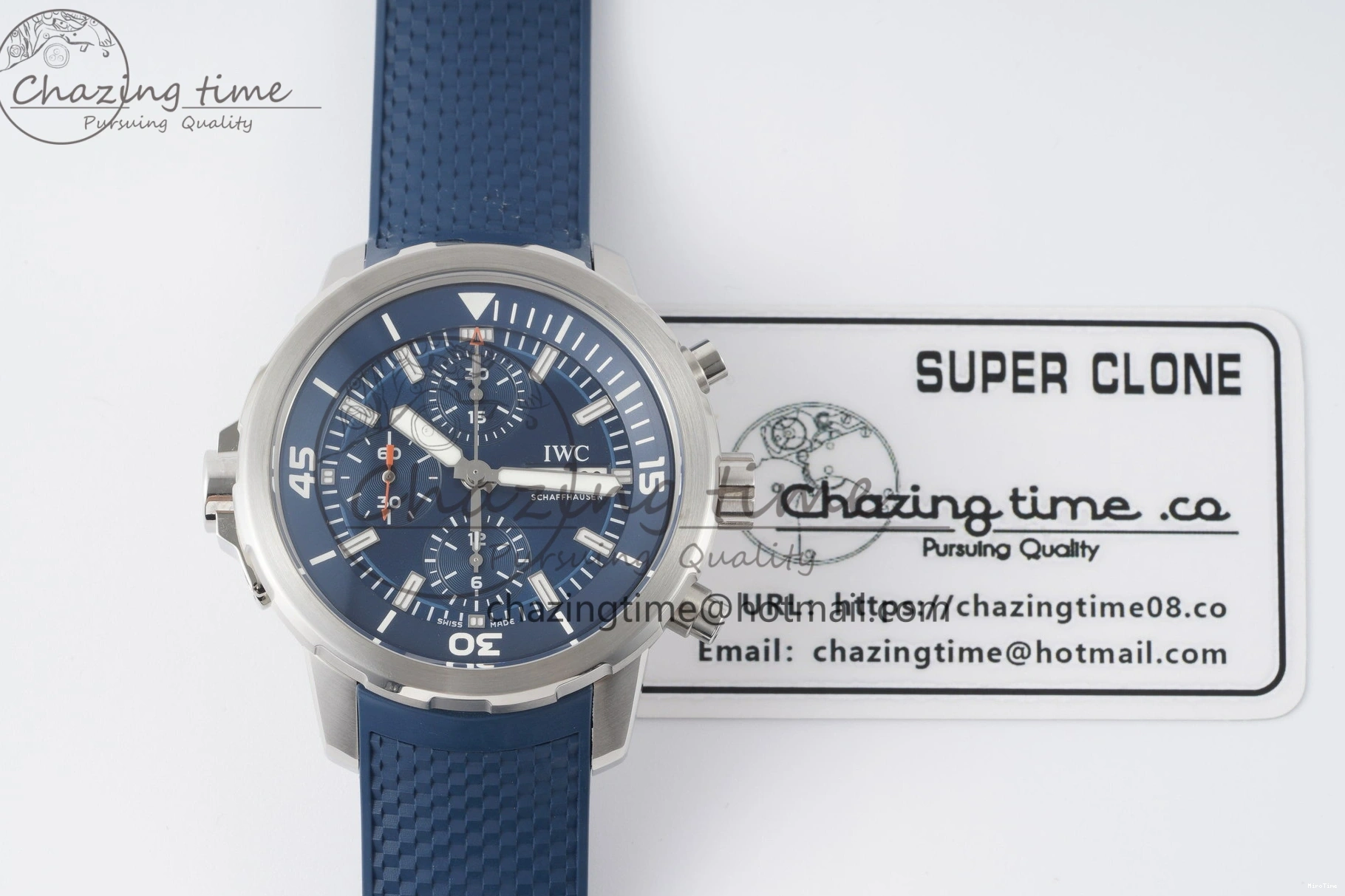 MIROTIME 0518 WellDesigned Aquatimer Automatic SS RSF 1:1 Best Edition Blue Dial on Blue Rubber Strap A 7057
